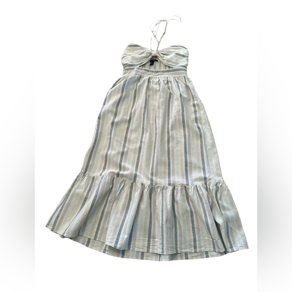 Forever 21 Striped Linen Blend Midi Dress Size M - Picture 4 of 11